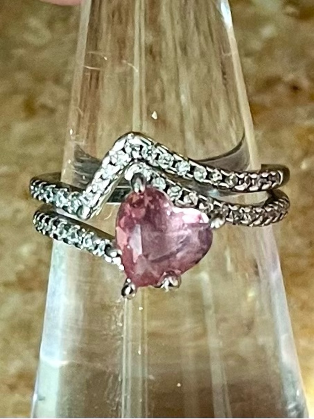 Bomb Party Mermaid Treasures Unicorn  RBP2182 Pink & White Topaz Sz 6 Rings HTF